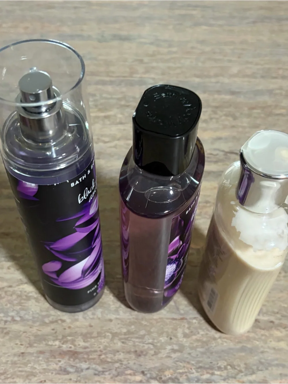 Bath & Body Works Discontinued Black Amethyst Body Wash, Mist, Body Lotion Trio